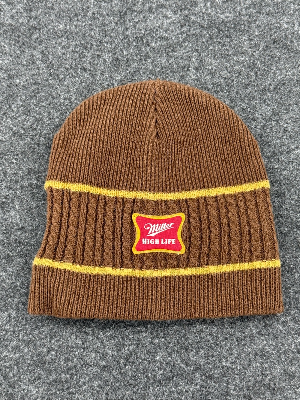 Miller High Life Brown & Yellow Knit Beanie